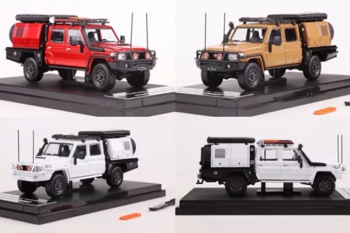 Modellino Autobots 1:64 Toyota Land Cruiser J70 LC79 Pickup 6x6 – Giallo, Diecast - Foto 3