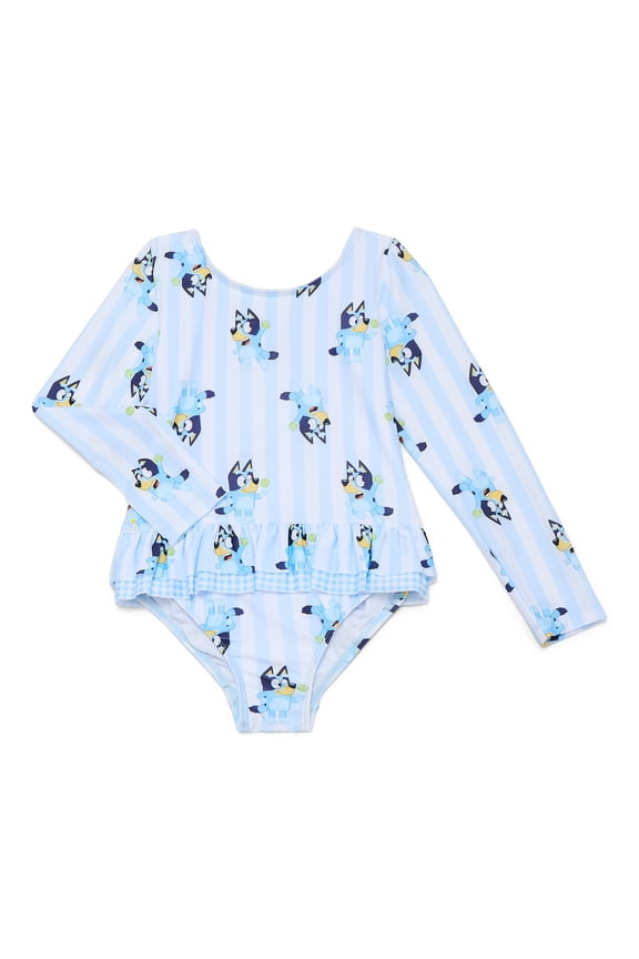 Character Toddler Girl Rash Guard One- Piece Swimsuit, Sizes 12M-5T