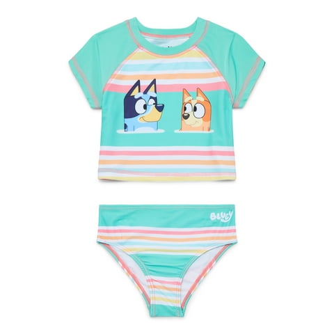 Character Toddler Girl Rash Guard Bikini Swimsuit Set, 2-Piece, Sizes 12M-5T