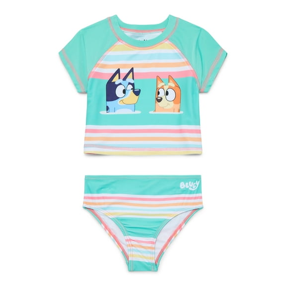 Character Toddler Girl Rash Guard Bikini Swimsuit Set, 2-Piece, Sizes 12M-5T