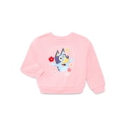Bluey Toddler Girls Fleece Novelty Crew Sweater, Sizes 2T-5T