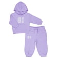 thumbnail image 1 of Wonder Nation Toddler Girls Fleece Hoodie Set, 12M-3T, 1 of 4
