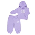 thumbnail image 1 of Wonder Nation Toddler Girls Fleece Hoodie Set, 12M-3T, 1 of 4
