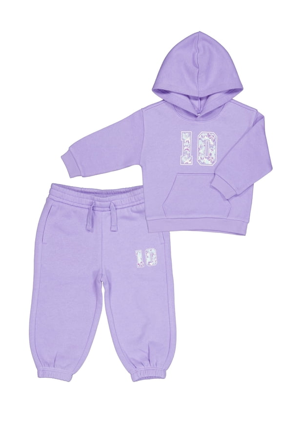 Toddler Girls Fleece Hoodie Set, 12M-3T