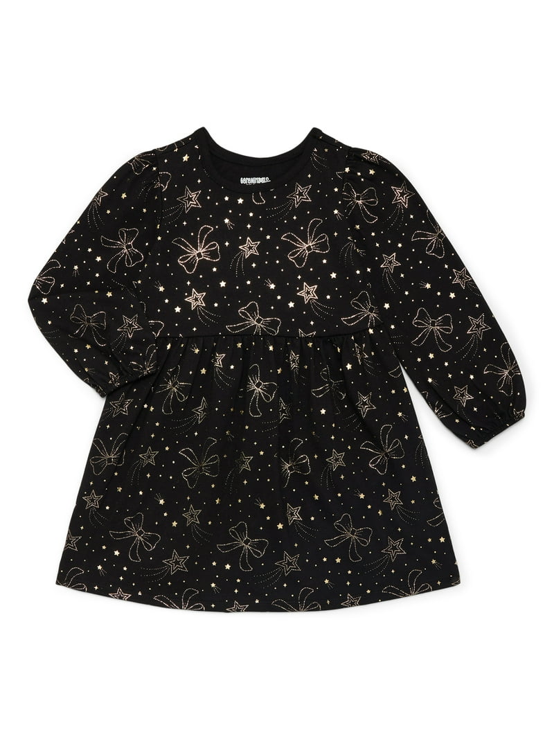 Garanimals Toddler Girl Long Sleeve Elastic Cuff Knit Dress, Sizes