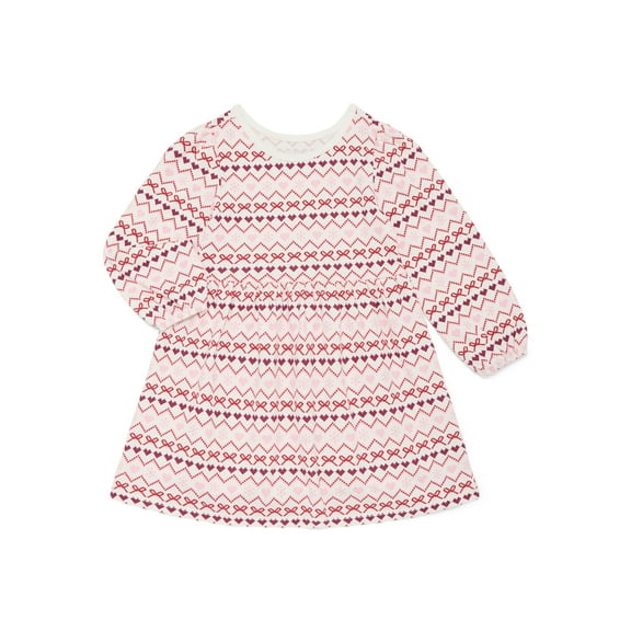 Garanimals Toddler Girl Long Sleeve Elastic Cuff Knit Dress, Sizes 12M-5T