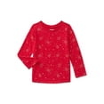 thumbnail image 1 of Garanimals Toddler Girls Holiday Tee with Long Sleeves, Sizes 18M-5T, 1 of 3