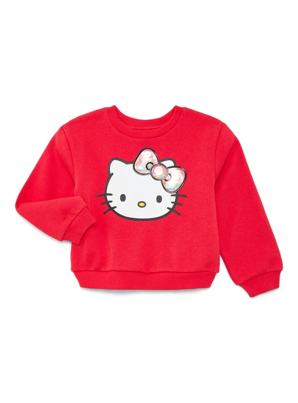 Toddler Girls Fleece Novelty Crew Sweater, Sizes 2T-5T