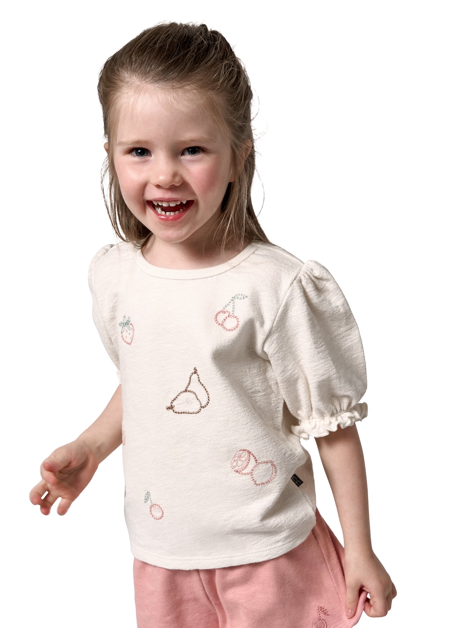 Modern Moments by Gerber Toddler Girl Organic Header Ruffle Puff Sleeve Top, Sizes Months - 5T