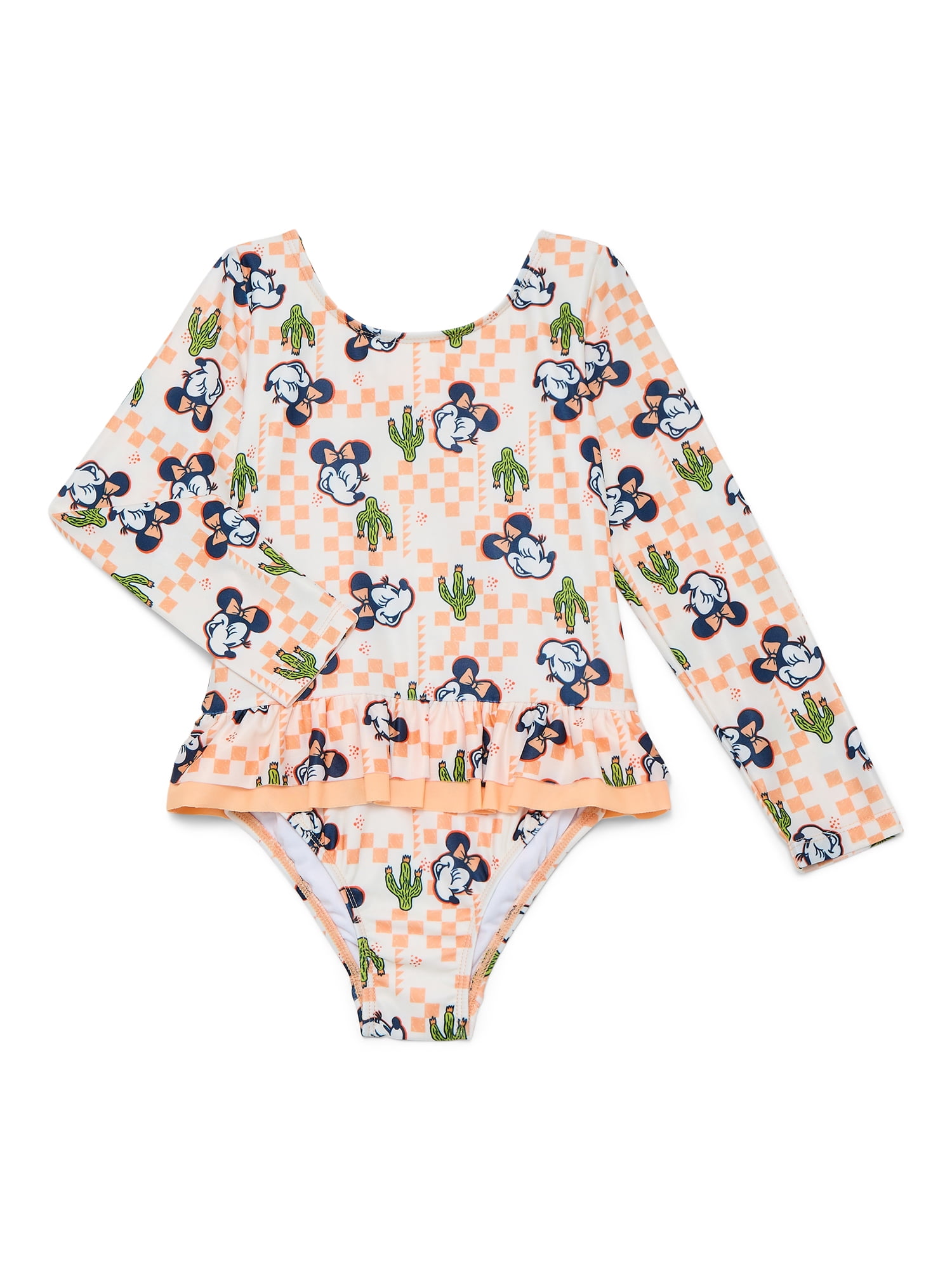 Character Toddler Girl Rash Guard One- Piece Swimsuit, Sizes 12M-5T