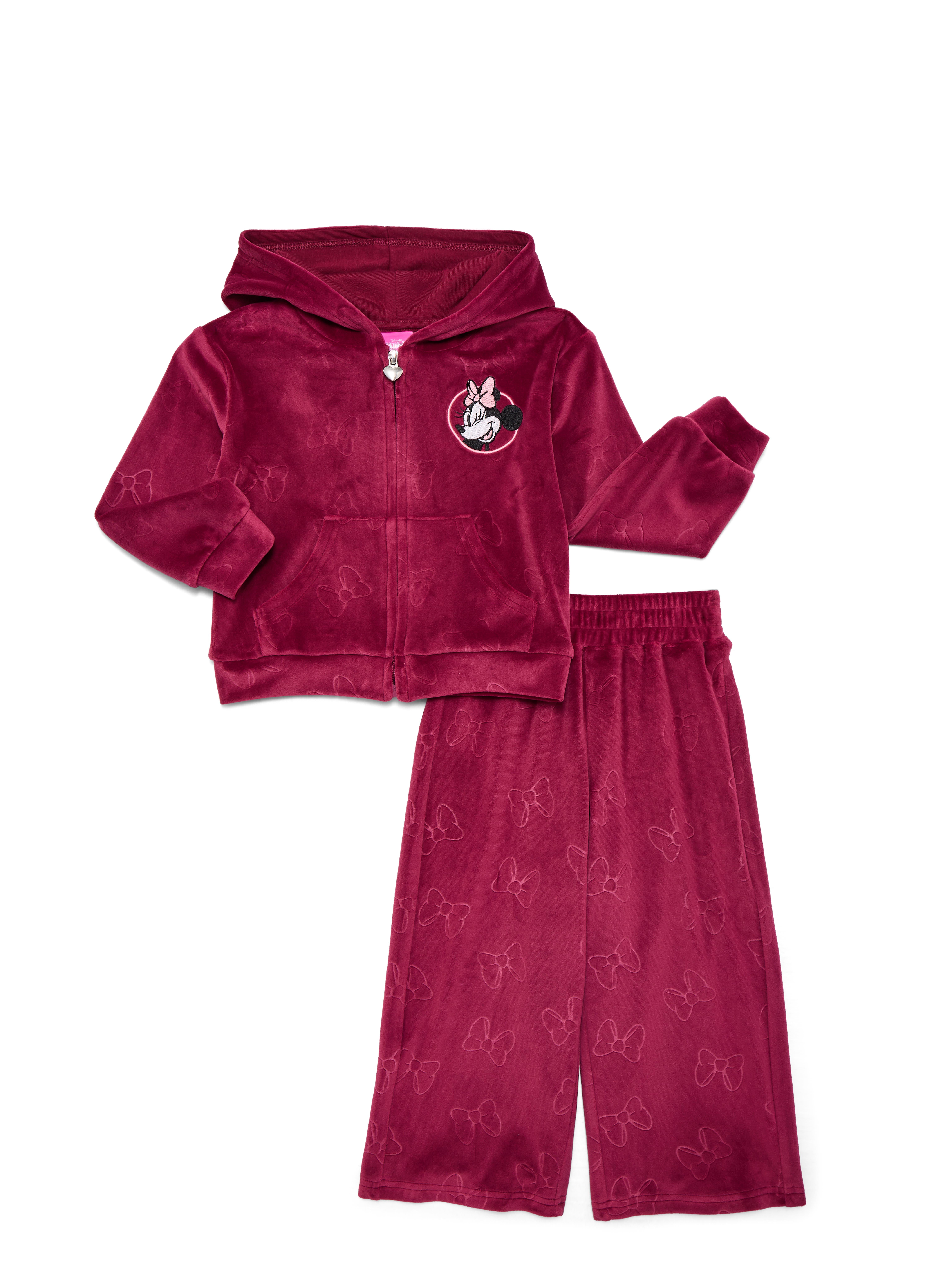 Mouse Toddler Girls Velour Hoodie and Pants Set, Sizes 2T-5T