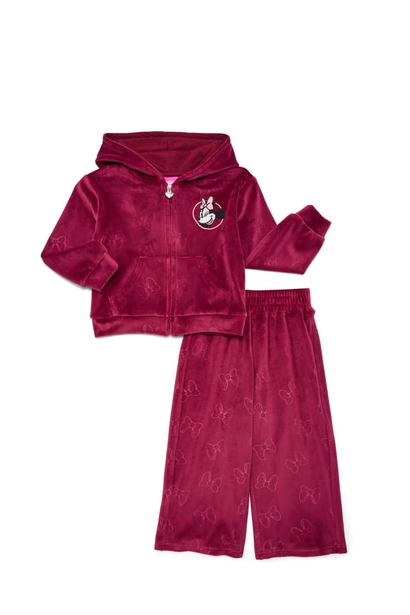 Mouse Toddler Girls Velour Hoodie and Pants Set, Sizes 2T-5T