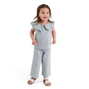 by Gerber Toddler Girl Smocked Top and Pant Outfit Set, 2-Piece, Sizes 0/3 Months - 5T