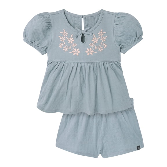 Modern Moments by Gerber Toddler Girl Puff Sleeve Outfit Set, 2-Piece, Sizes 12 Months - 5T