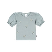 Modern Moments by Gerber Toddler Girl Organic Header Ruffle Puff Sleeve Top, Sizes Months - 5T