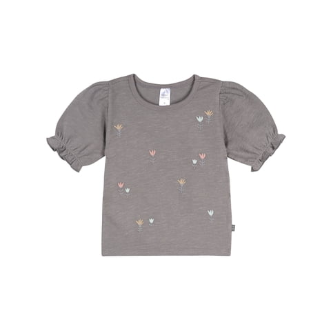 Modern Moments by Gerber Toddler Girl Organic Header Ruffle Puff Sleeve Top, Sizes Months - 5T