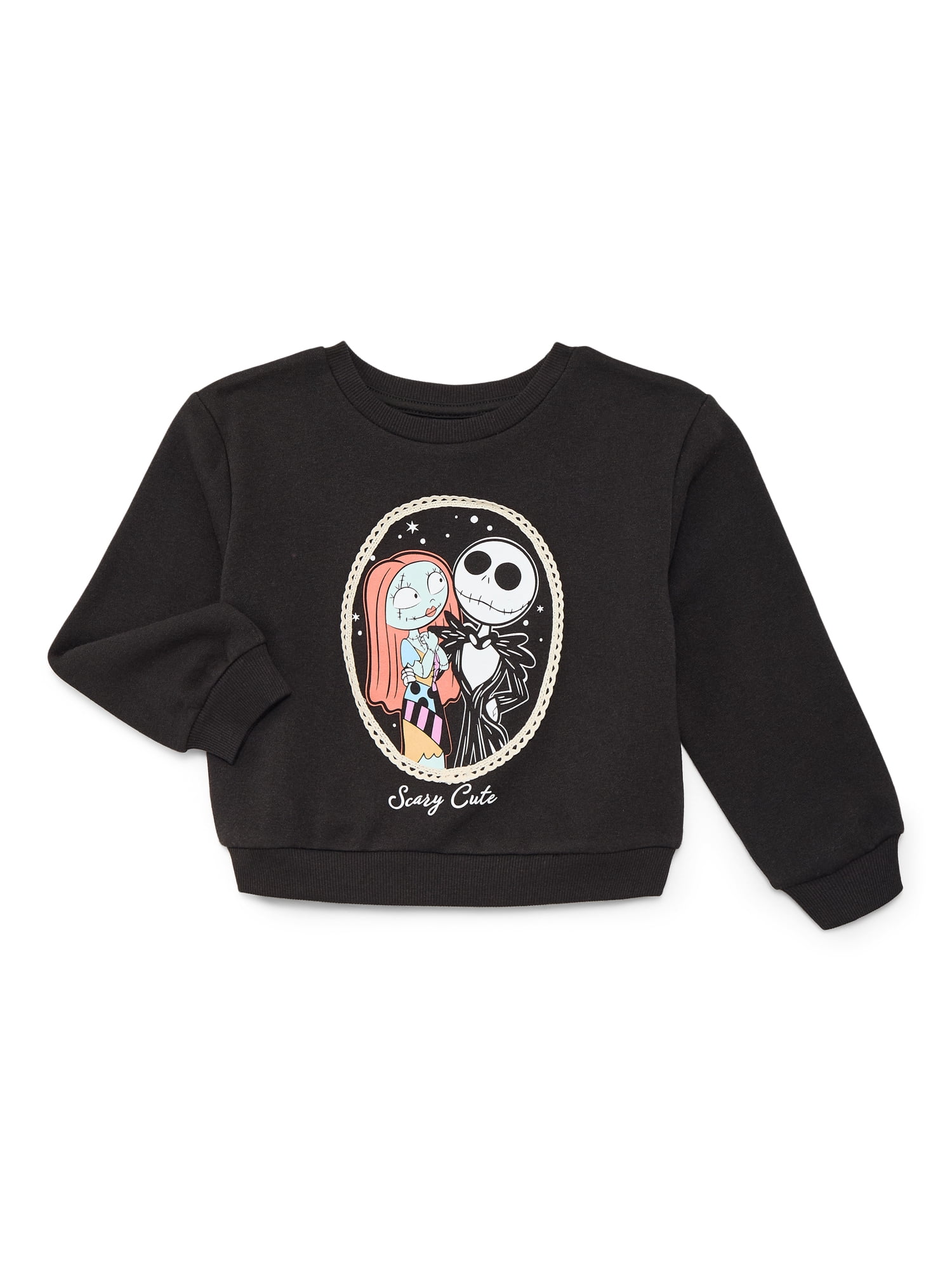 The Nightmare Before Christmas Toddler Girls Fleece Novelty Crew Sweater, Sizes 2T-5T