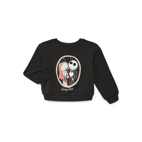 The Nightmare Before Christmas Toddler Girls Fleece Novelty Crew Sweater, Sizes 2T-5T
