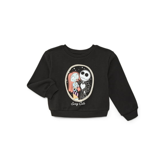 The Nightmare Before Christmas Toddler Girls Fleece Novelty Crew Sweater, Sizes 2T-5T