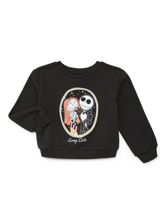 Toddler Girls Fleece Novelty Crew Sweater, Sizes 2T-5T