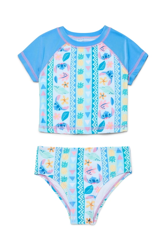 Character Toddler Girl Rash Guard Bikini Swimsuit Set, 2-Piece, Sizes 12M-5T