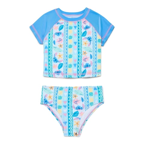 Character Toddler Girl Rash Guard Bikini Swimsuit Set, 2-Piece, Sizes 12M-5T