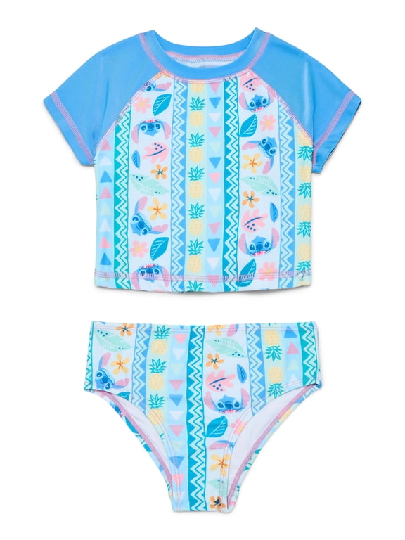 Character Toddler Girl Rash Guard Bikini Swimsuit Set, 2-Piece, Sizes 12M-5T