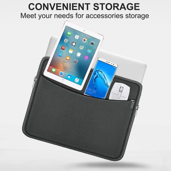 TG4THT-Laptop Case 15.6 inch, Shockproof Protective Laptop Cover Carrying Computer Bag with Accessory Pocket Portable Computer Sleeve Compatible with HP, Dell, Lenovo, Asus, Grey