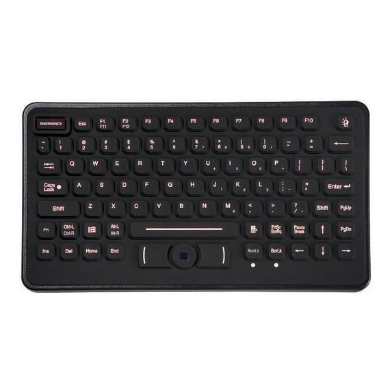 Keyboard; Rugged 86 Key Keyboard W/ Nema 4 Pointing Device And Red Backlighting.