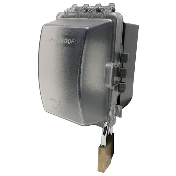 TG4THT-1-Gang Weatherproof Exterior in Use Outlet Cover and Box Kit - Metallic Electrical Outlet Box and UL Extra Duty, Lockable, in Use Outdoor Outlet Cover - Horizontal/Vertical Use