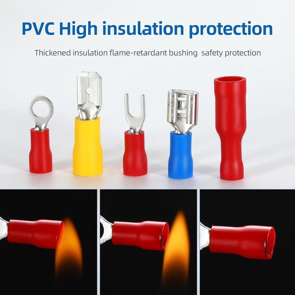 TG4THT-1400PCS Wire Connectors, Electrical Connectors Butt Terminals Ring Fork Spade Butt Connector Kit Wire Crimp Connectors, Marine Automotive Boat Truck Cable Terminals