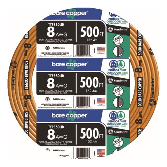 TG4THT-15 ft. 8-Gauge Solid SD Bare Copper Grounding Wire