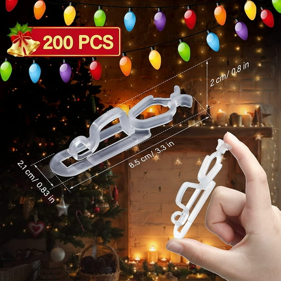 TG4THT-150 Pcs Christmas Light Clips Hooks, Outdoor Universal Gutter and Shingle Clip Compatible with C9 C7 C6 for Roof, Roof Ridge Line, Fence, Icicle Lights (Clear)