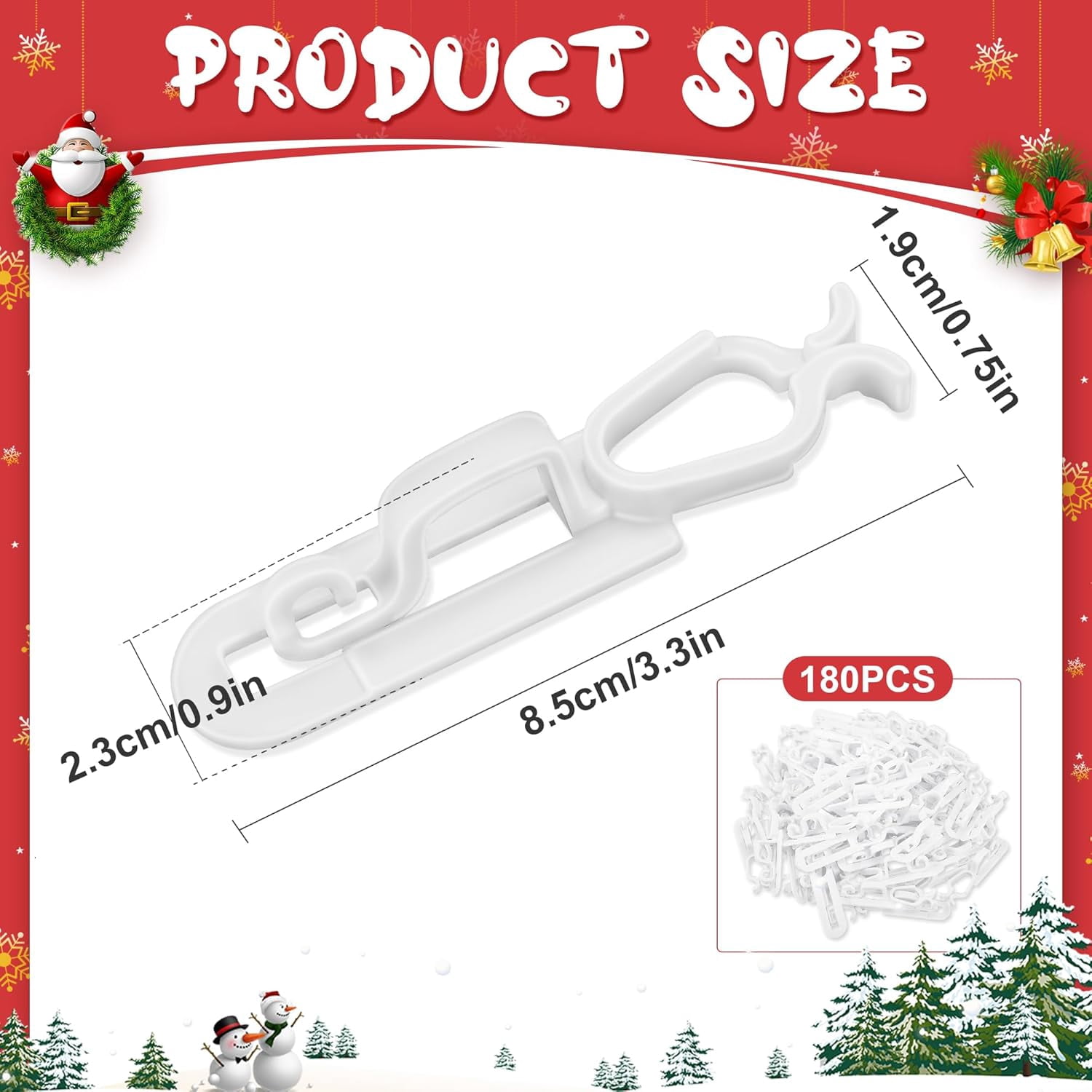 TG4THT-180 Pcs Christmas Light Clips,Waterproof Gutter Lights Hooks of ...