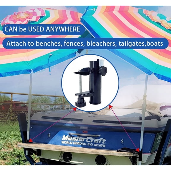 TG4THT-2 Pack Umbrella Clamp Umbrella Stand Bench Buddy Patio Umbrella Holder, Premium Umbrella Mount Clamp Umbrella Stand Fixed Clip for Beach Courtyard Balcony, Chair Umbrella with Clamp