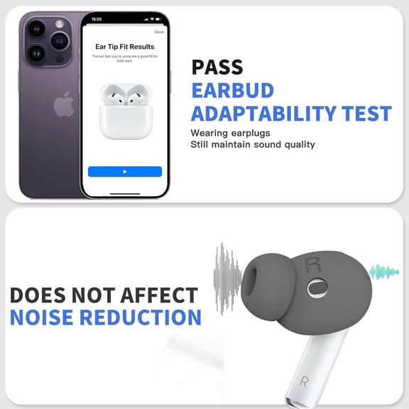 TG4THT-2 Pairs Ear Tips for AirPods 4 Grip Silicone Earbuds Cover [Added Storage Pouch][US Patent Registered] Compatible with Apple AirPods 4th Generation (Gray)