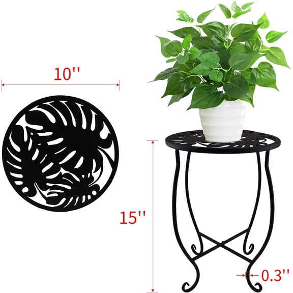 TG4THT-2 pcs 10 inch Round Indoor Planter Stand,Metal Plant Stands Outdoor ,Modern Flower Pot Stand Holder Rack Display for Home,Kitchen,Patio,Garden, Corner, Balcony and Bedroom