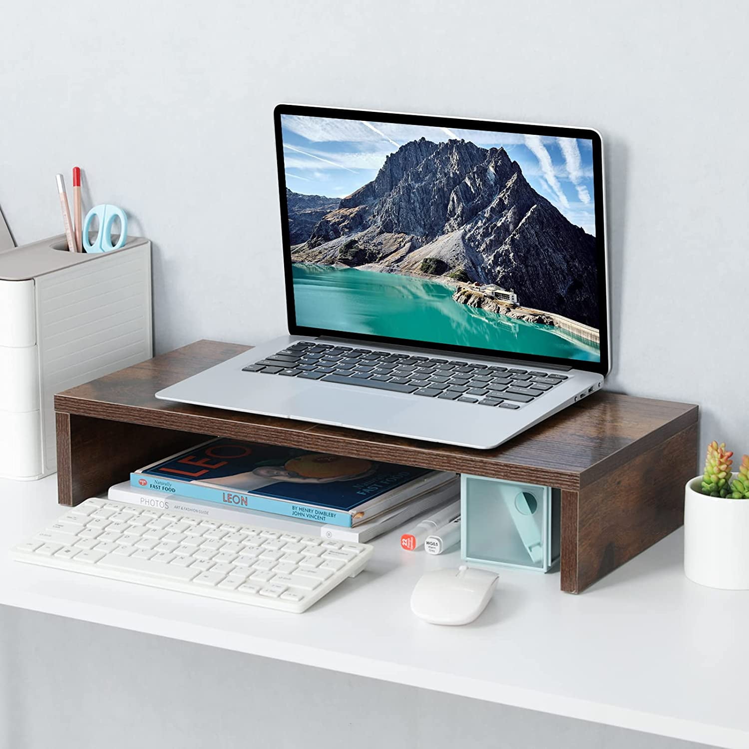 TG4THT-20 Inch Monitor Stand Riser, Wooden Desktop Riser for TV/PC ...