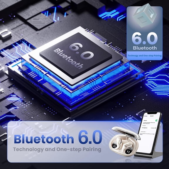 TG4THT-2026 Upgraded Open Ear Headphones,Over Ear Earbuds with Ergonomic Earhook,Bluetooth Headphones 6.0 with Smart Digital Display,80H Playtime,IPX7 Waterproof,Touch Control Operate Fit Cycling,Run