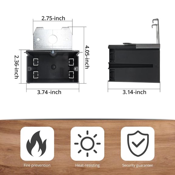 TG4THT-21 Cu in 1 Gang Adjustable Outlet Boxes, ETL Listed, 3-3/4-Inch Length 4-Inch Width by 3-Inch Depth, AWG Standard,Grey Plastic Electrical Boxes (Pack of 3)