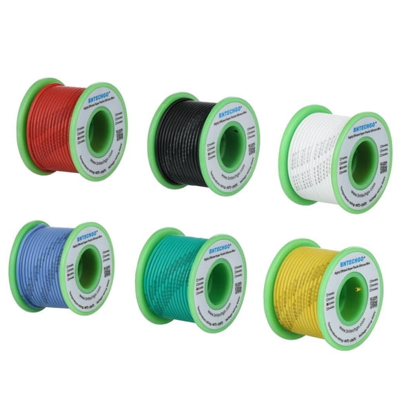 TG4THT-22 Gauge Silicone Wire Kit 6 Color Each 25 ft Flexible 22 AWG Stranded Tinned Copper Wire