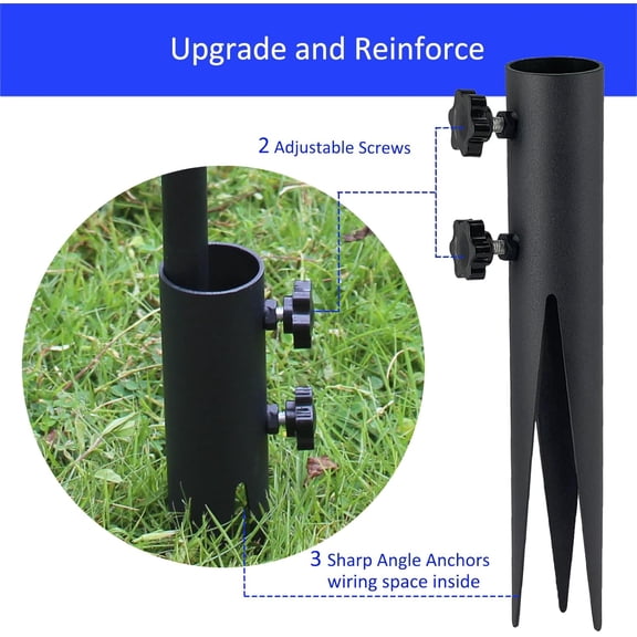 TG4THT-4 Pcs Steel Torch Stakes,Garden Stakes for Outdoor Lights,Metal Ground Spike Replacement Stakes for Solar Lights & Live Flame Torches,Outdoor Torch Stand Stake for Flagpoles, Fishing Rods