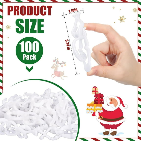 TG4THT-50 Pcs Christmas Light Clips Holiday Light Clips for Gutters, Roof Indoor Outdoor Shingle, All Purpose Compatible with Mini, Icicle, Rope, C7, C9, LED