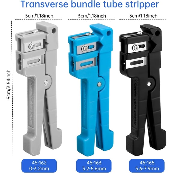 TG4THT-6 Pack Fiber Optic Cutter Tool 45-162 & 45-163 & 45-165 Coax Cable Stripper Fiber Optical Buffer Tube Jacket Stripper coaxial cable crimper universal wire stripper