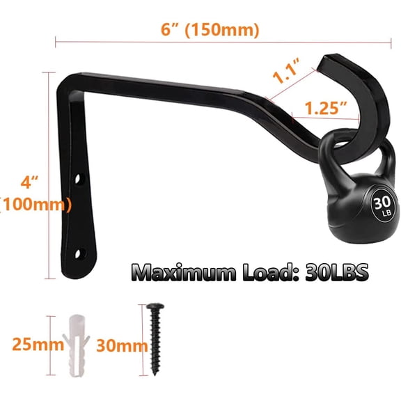 TG4THT-6 Pack Metal Hanging Brackets, 6 Inch Wall Hooks for Hanging Plants, Bird Feeders, Lanterns, Wind Chimes (Includes Mounting Hardware)