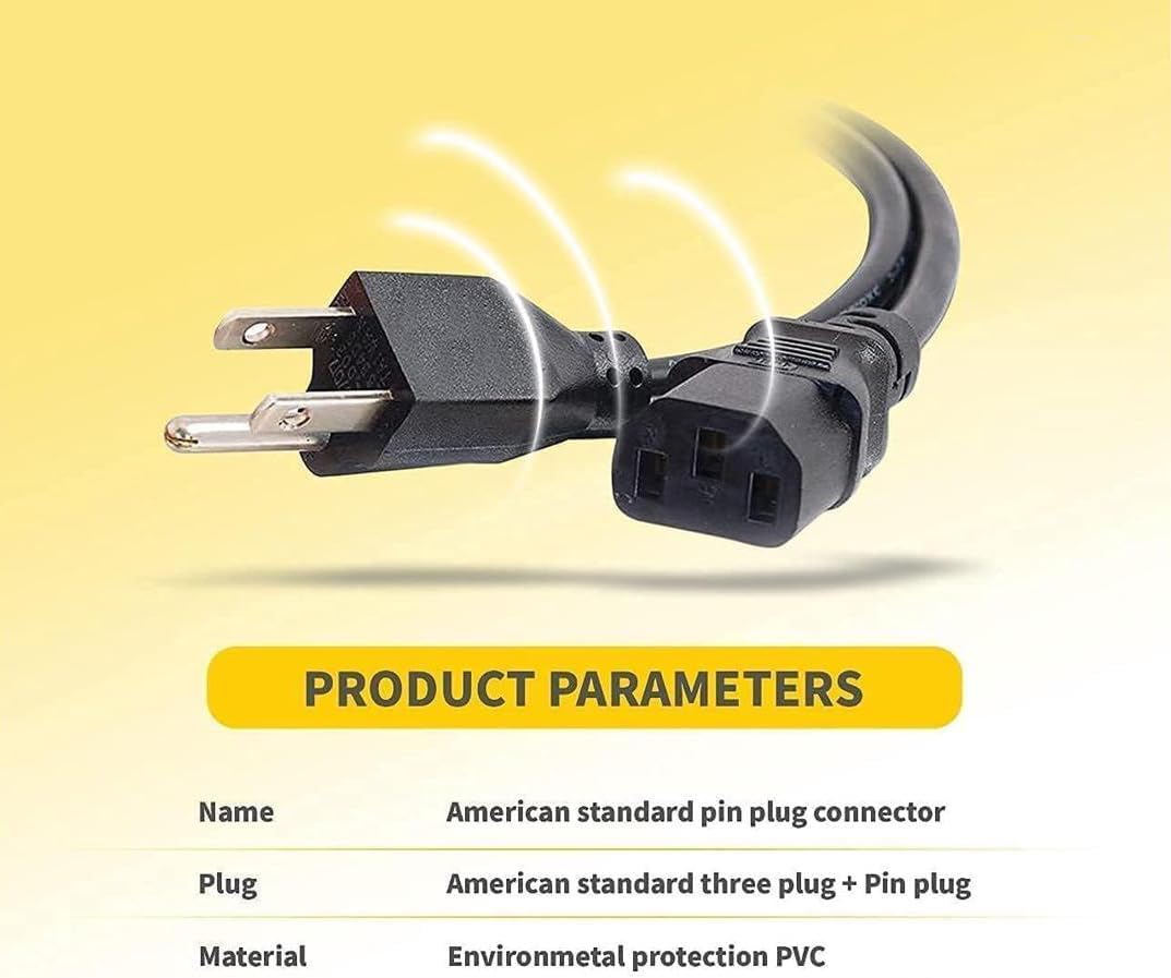 Computer/Monitor Power Ext Cord, Black, C13 to C14, 10A, 6ft