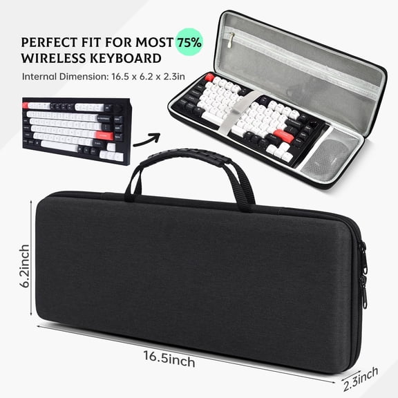 TG4THT-75% 84-Key Keyboard Case, Hard Travel Carrying Case Bag for Aula F75 Pro 75% Keyboard, Compatible with Redragon K673 PRO, Keychron K2 Version 2/K2/Q1/V1, ASUS ROG Azoth 75% Keyboard Protector,