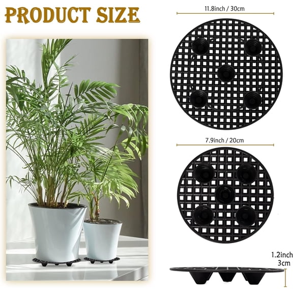 TG4THT-8Pcs Plant Stand Indoor Outdoor, Plant Level Pot Elevator- 2 Size Plant Riser Holder Plastic Floor Protector Plant Trivet, Heavy Planter Holder for Prevent Rot and Damage on Patio & Deck(7.9"&