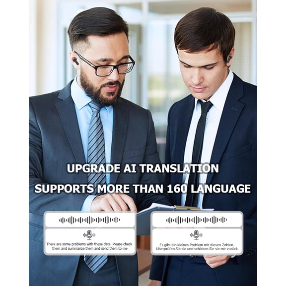 TG4THT-AI Headphones Language Translator Translation Translating Earbuds Real Time for iPhone Android Earpiece Ear Buds Spanish Translator Device AI Earbuds Translate Earphones audfonos traductores