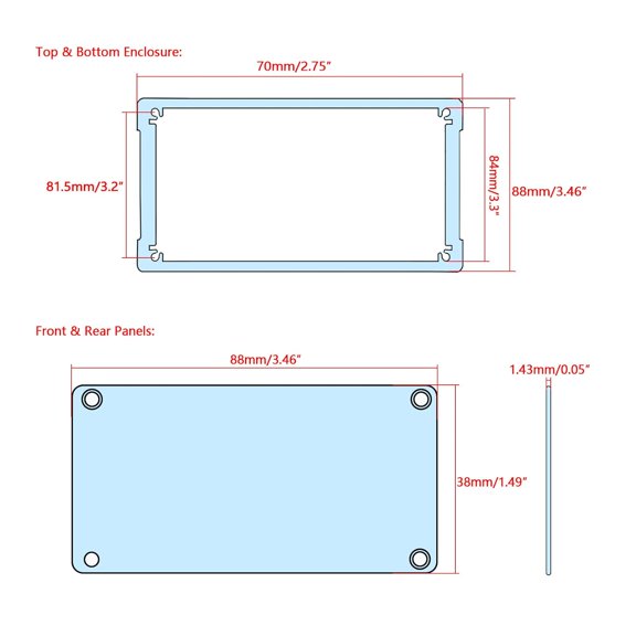 TG4THT-Aluminum Electronic Enclosure Black Junction Box for PCB Board HiFi Audio Amplifier Electrical Projects with 2.0 Phillips Screwdriver, 2.75x3.46x1.50 inch /70x88x38 mm (LHW)